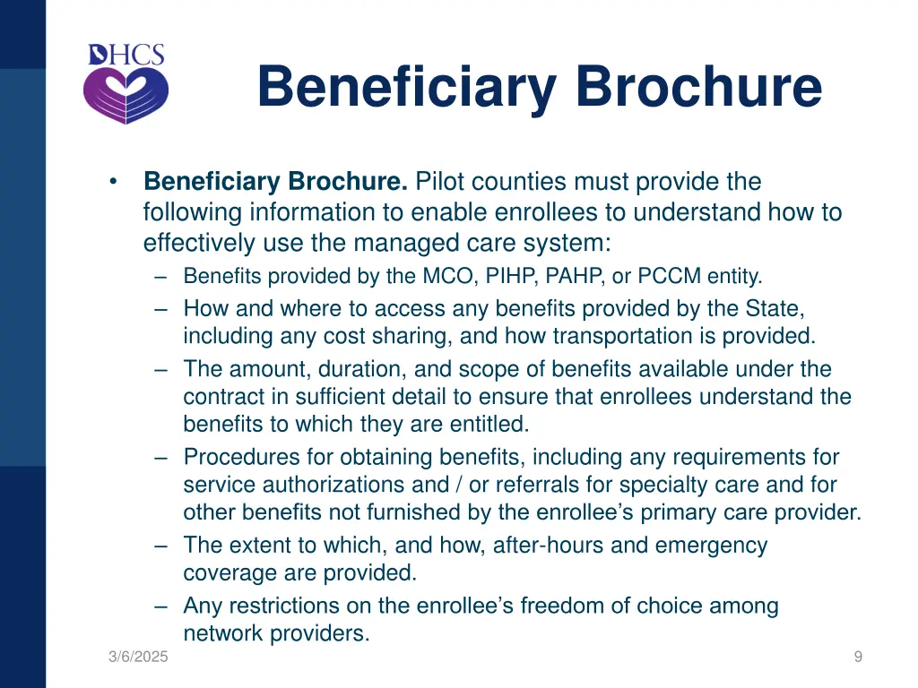 beneficiary brochure