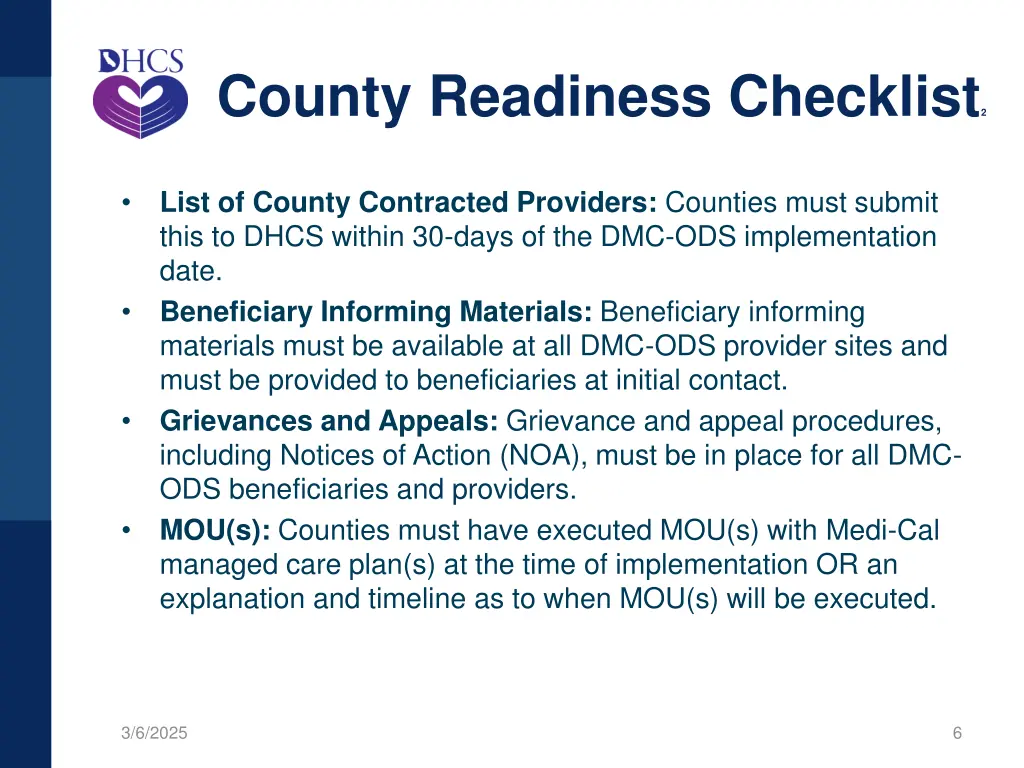 county readiness checklist 2