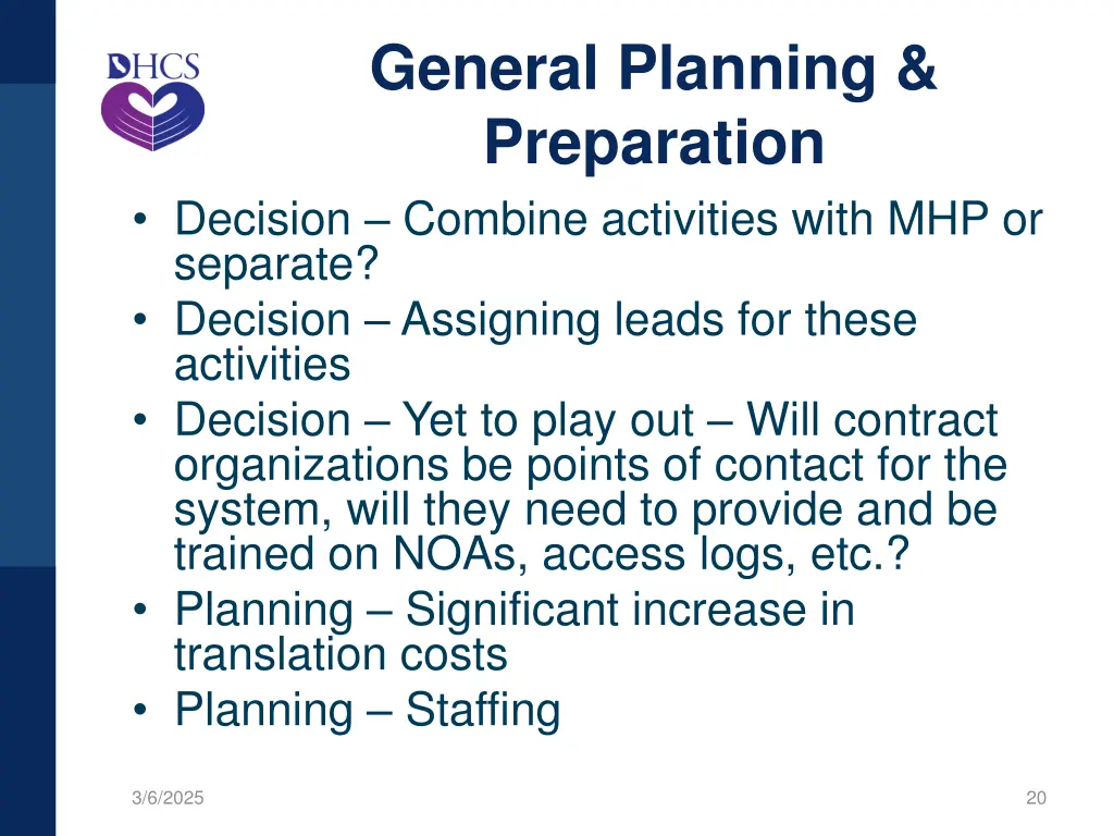 general planning preparation decision combine