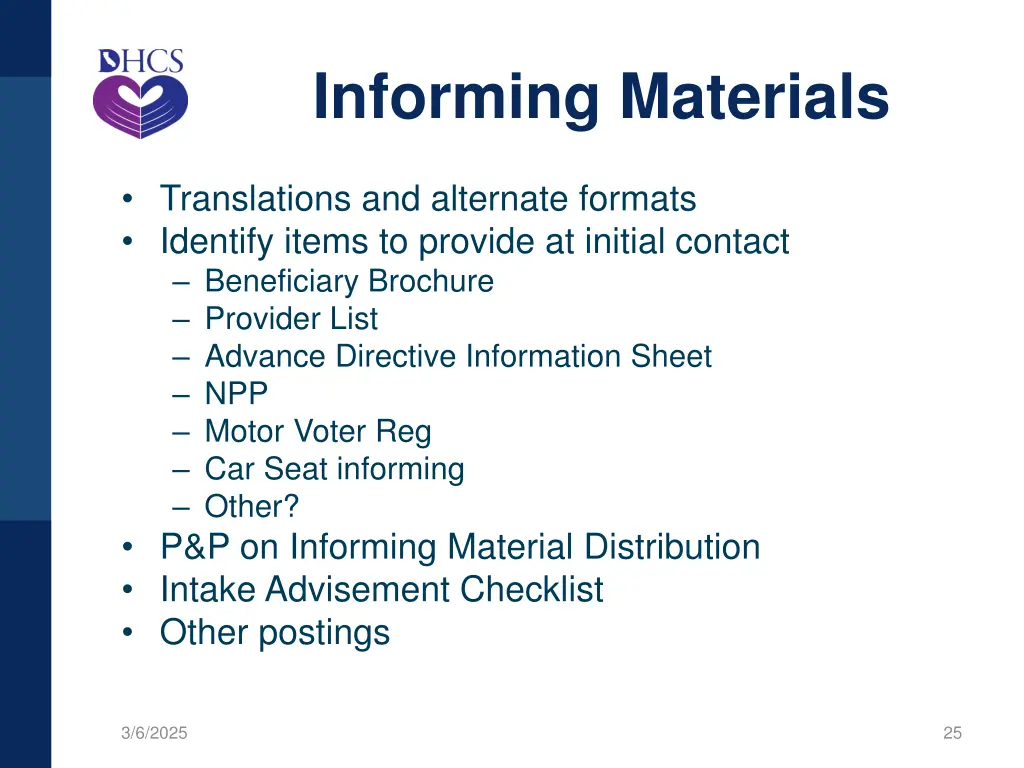 informing materials