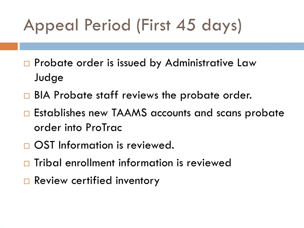 appeal period first 45 days