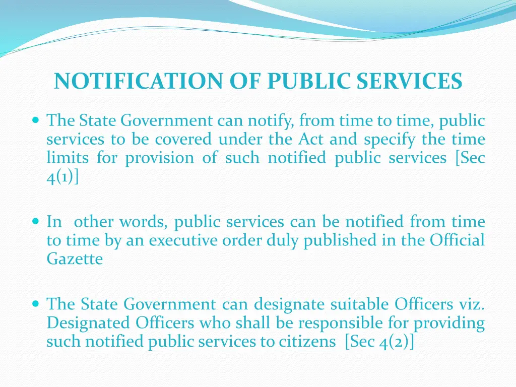notification of public services