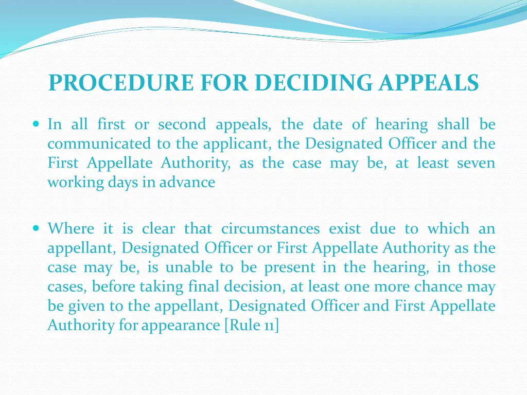 procedure for deciding appeals 1