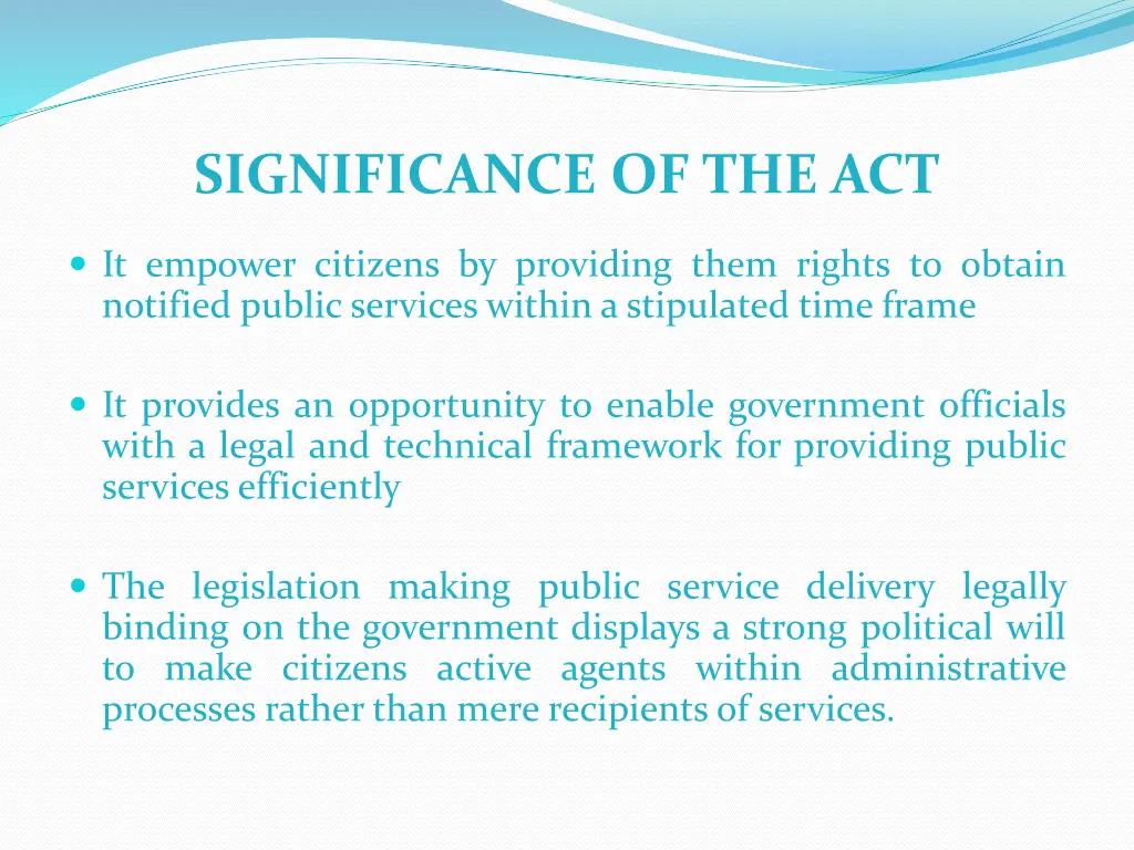 significance of the act
