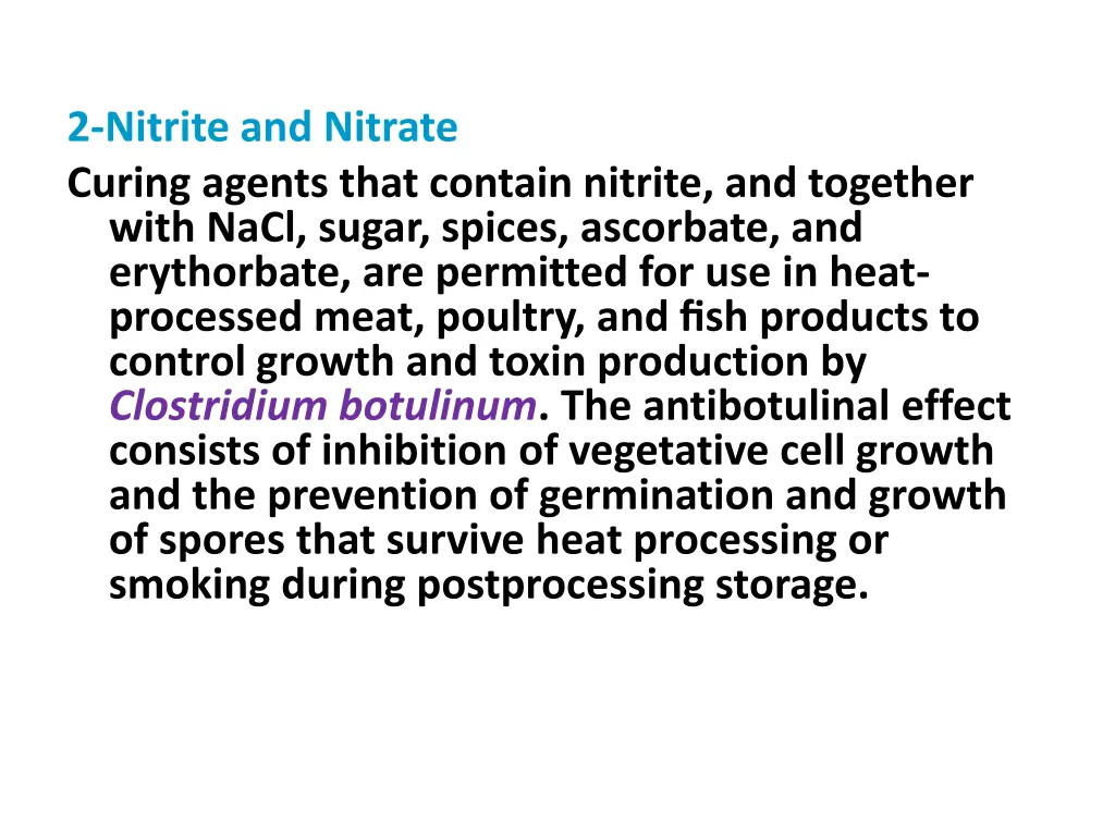 2 nitrite and nitrate curing agents that contain