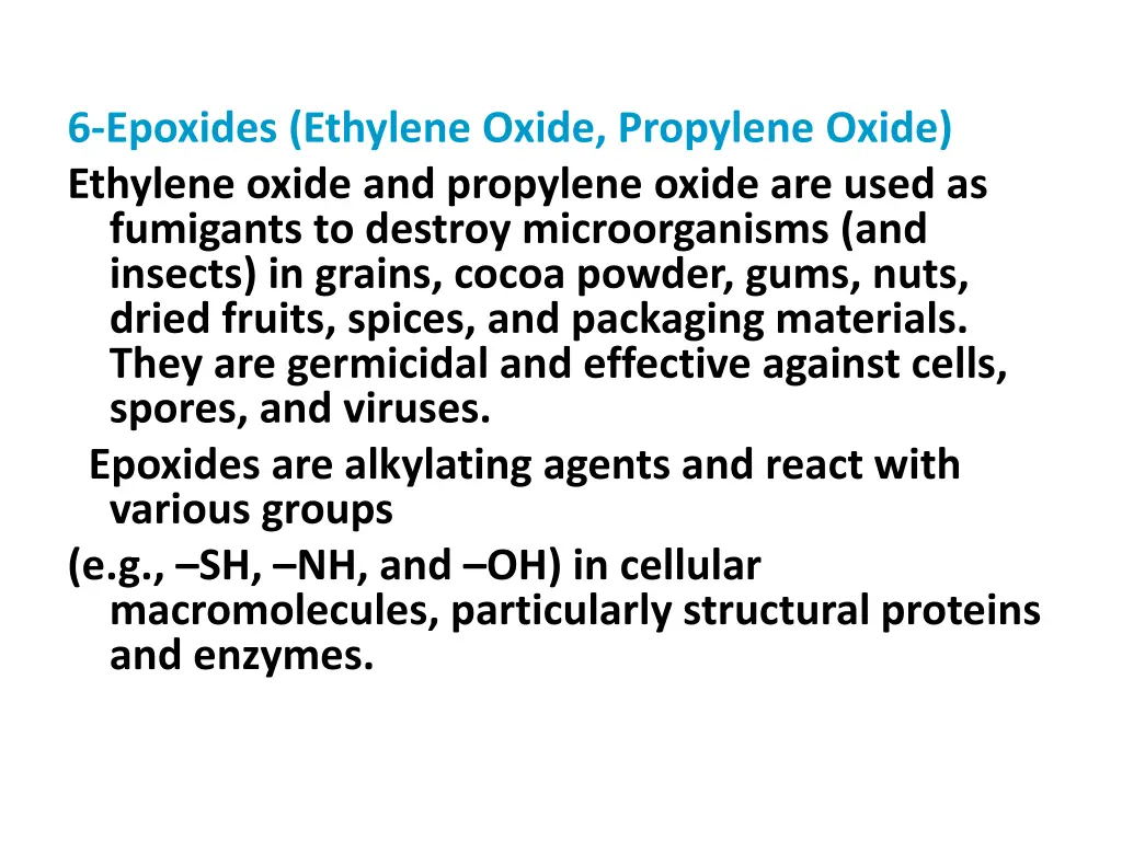 6 epoxides ethylene oxide propylene oxide