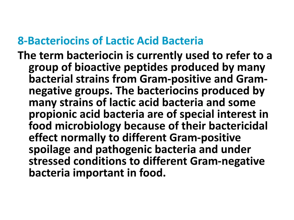 8 bacteriocins of lactic acid bacteria the term