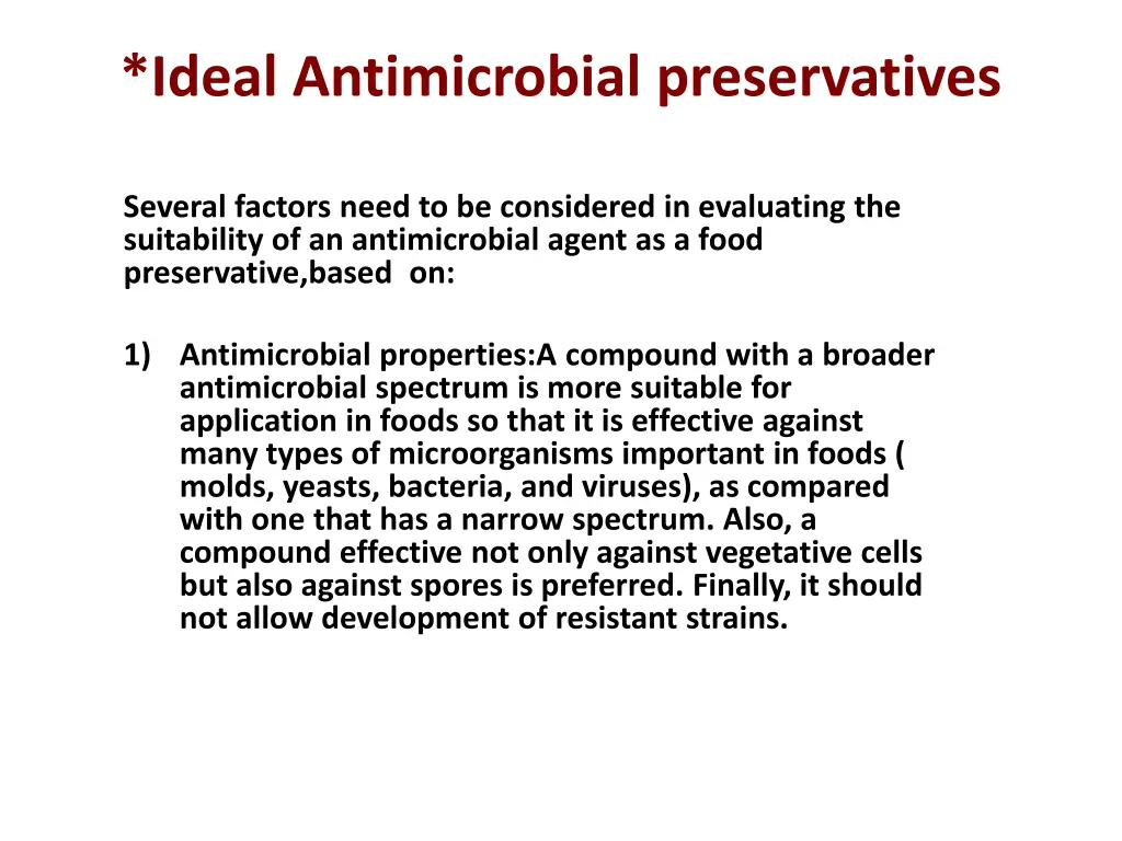 ideal antimicrobial preservatives