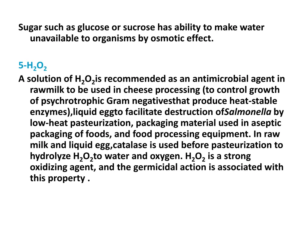 sugar such as glucose or sucrose has ability