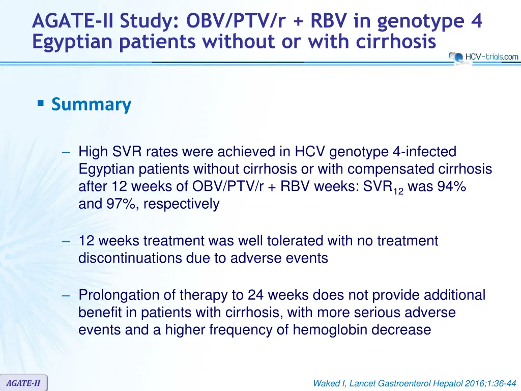 agate ii study obv ptv r rbv in genotype 5