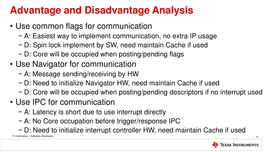 advantage and disadvantage analysis