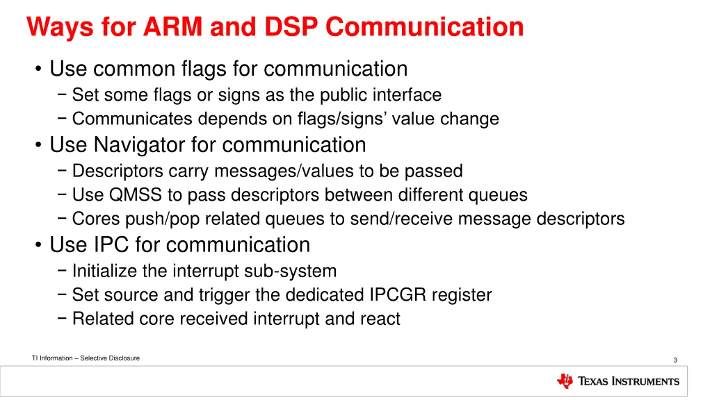 ways for arm and dsp communication