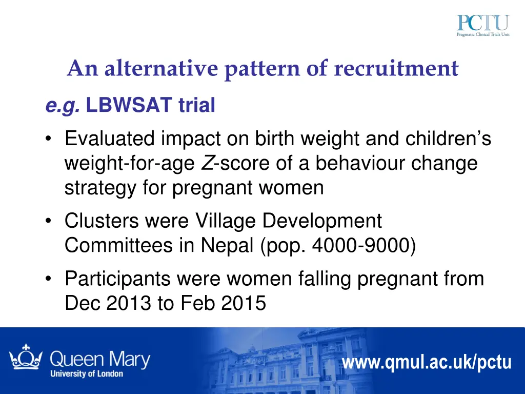 an alternative pattern of recruitment