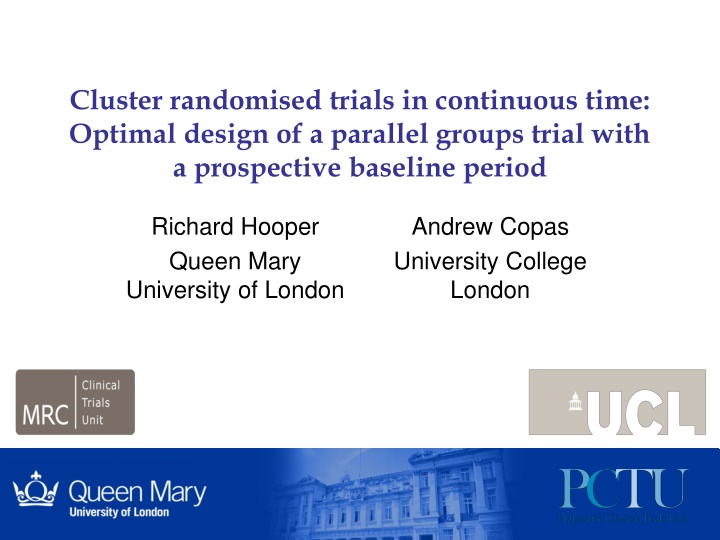 cluster randomised trials in continuous time