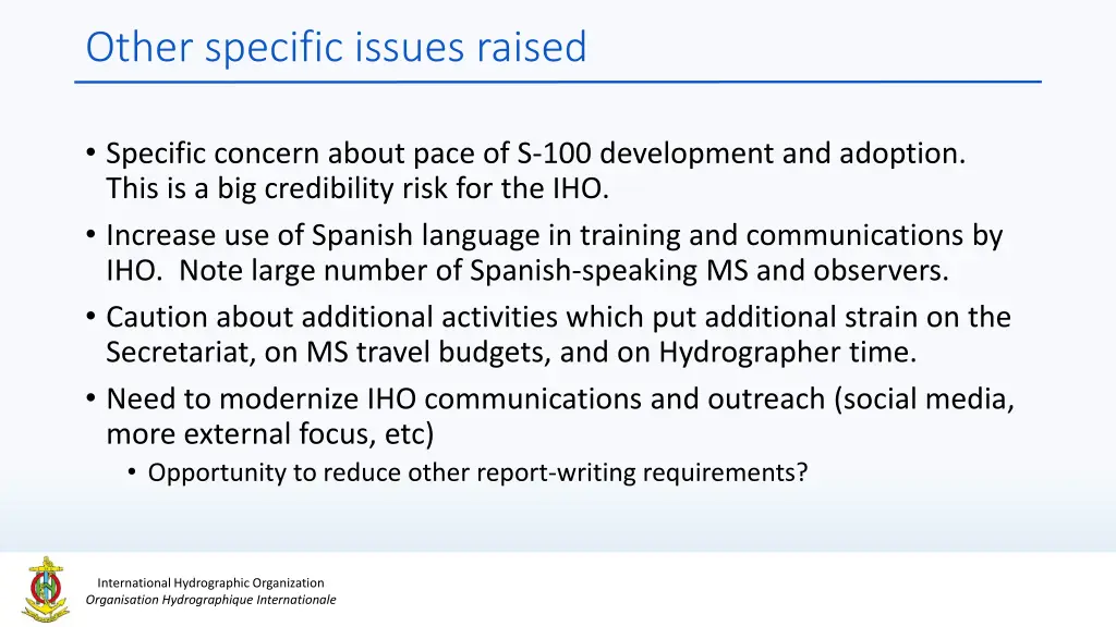 other specific issues raised