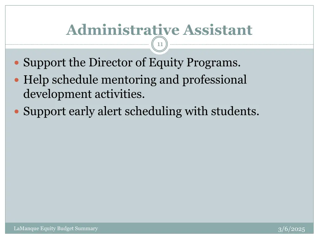 administrative assistant 11
