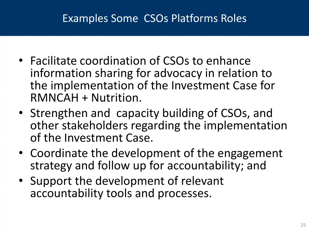 examples some csos platforms roles
