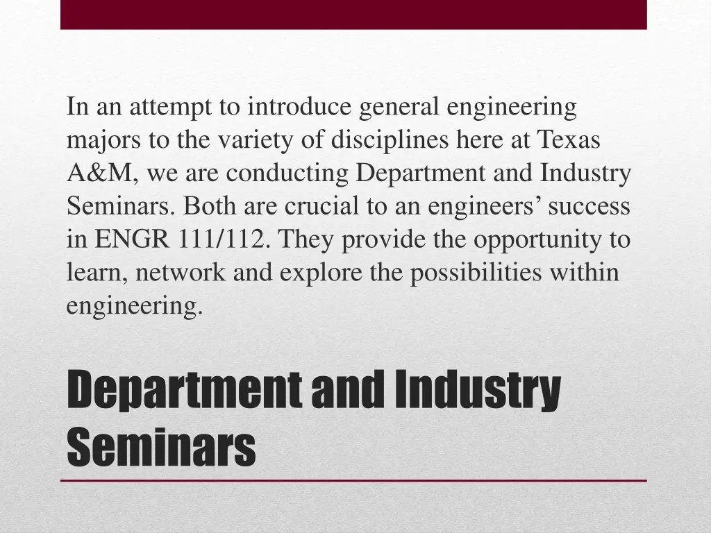 in an attempt to introduce general engineering