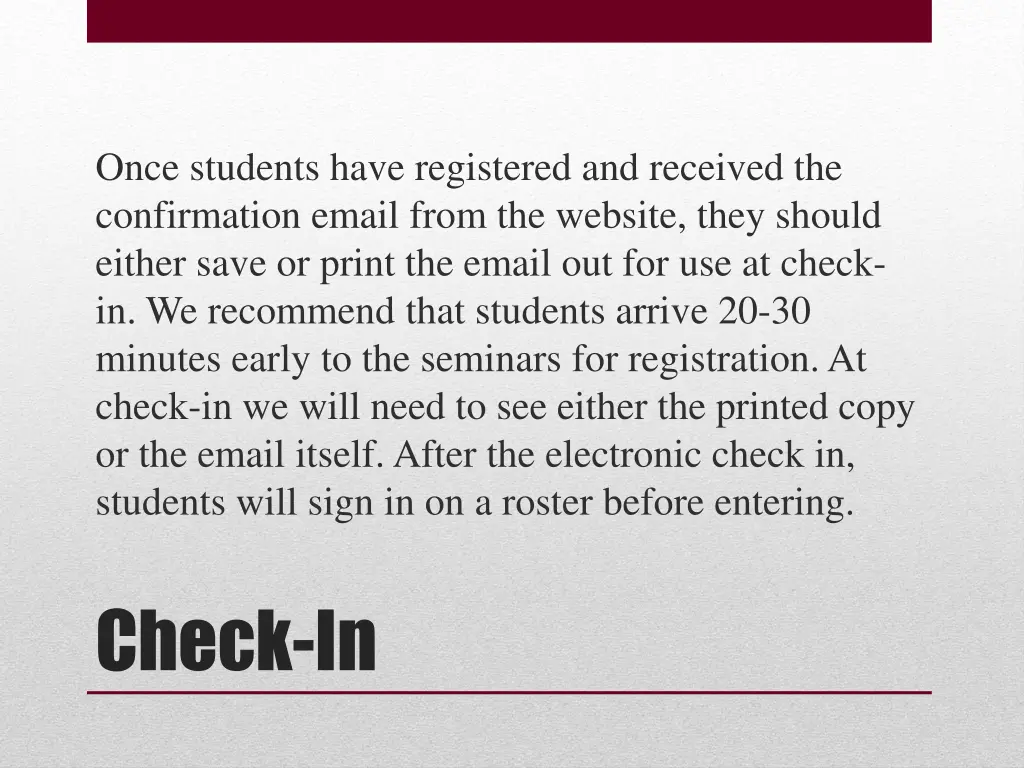 once students have registered and received