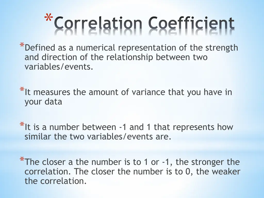 correlation coefficient