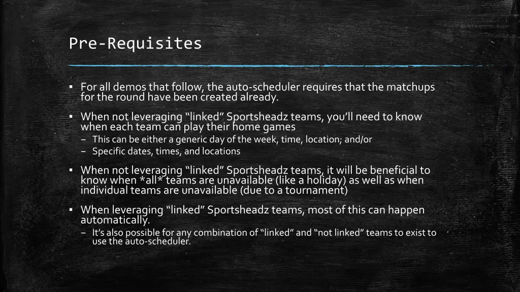 pre requisites