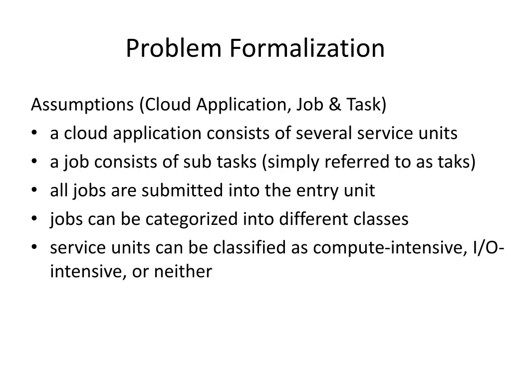 problem formalization 1