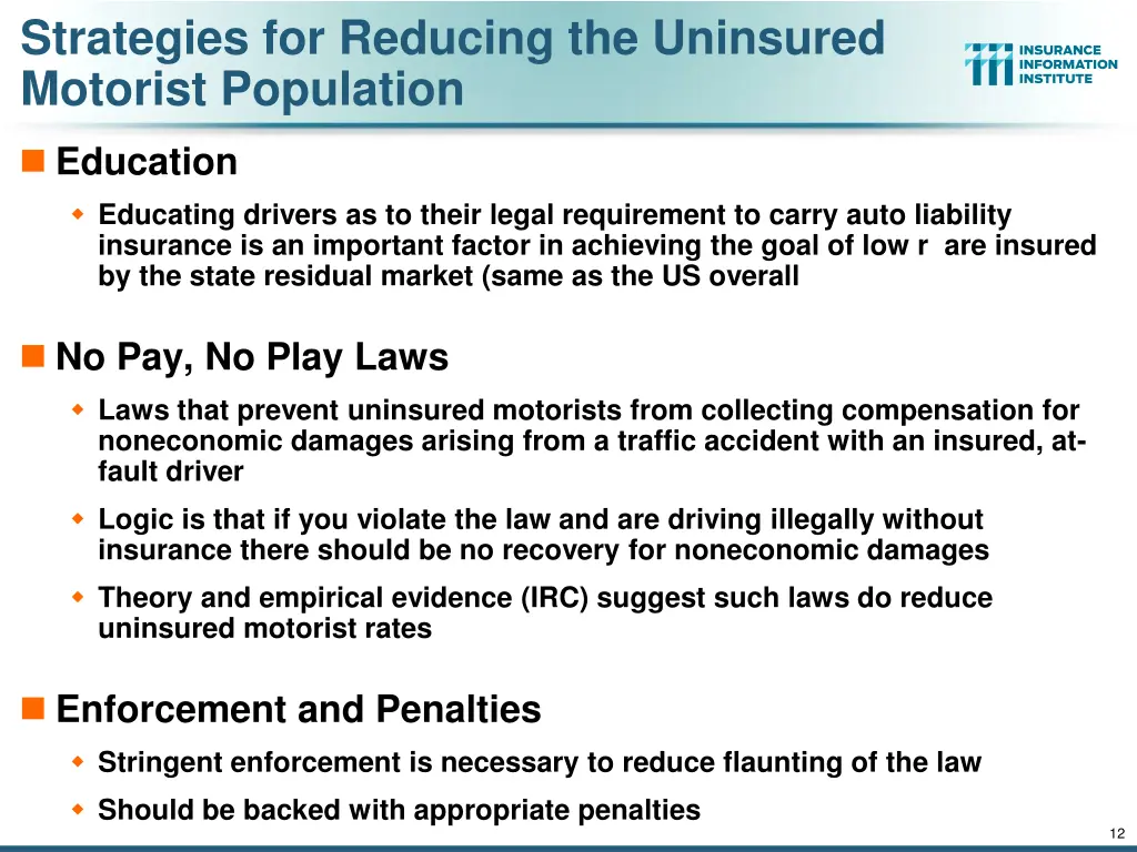 strategies for reducing the uninsured motorist