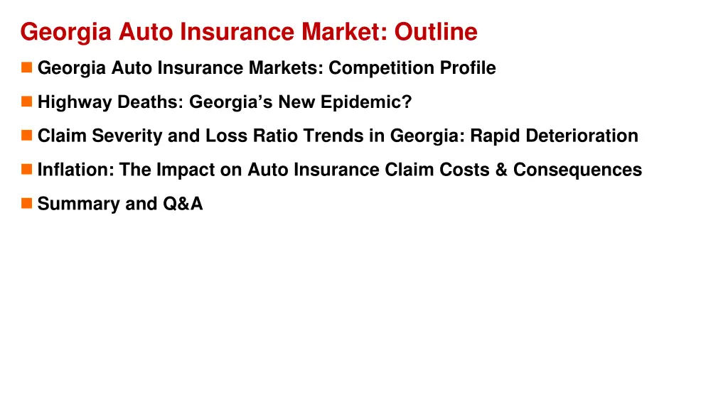 georgia auto insurance market outline