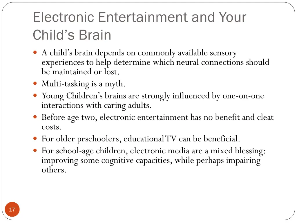 electronic entertainment and your child s brain