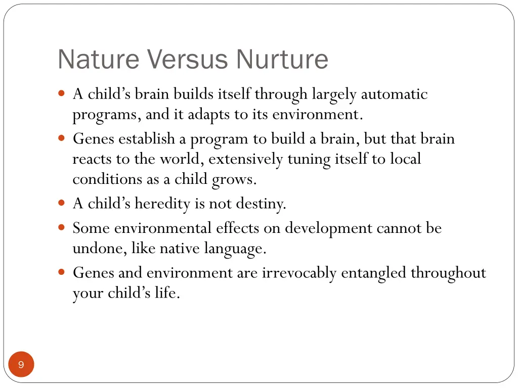 nature versus nurture