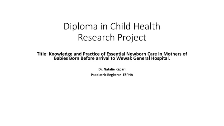 diploma in child health research project
