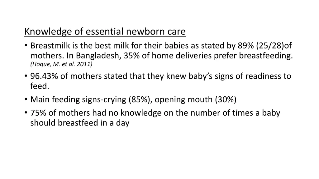 knowledge of essential newborn care breastmilk