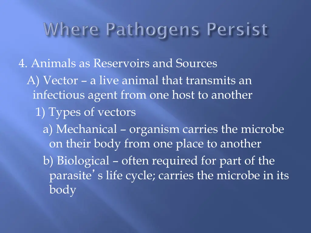 4 animals as reservoirs and sources a vector