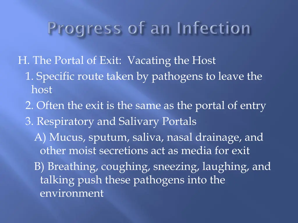 h the portal of exit vacating the host 1 specific