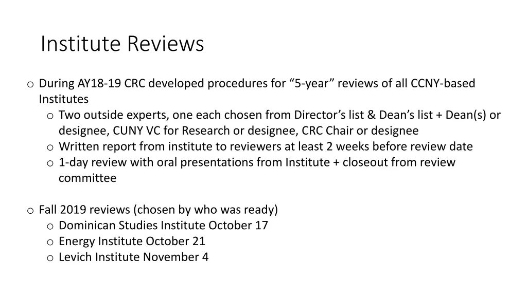 institute reviews