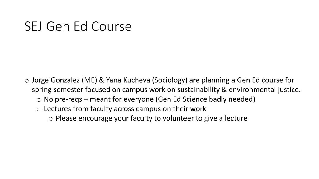 sej gen ed course