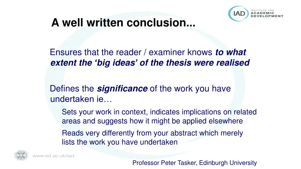 a well written conclusion