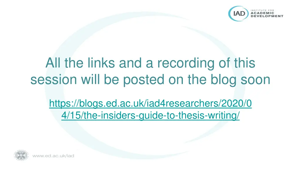 all the links and a recording of this session