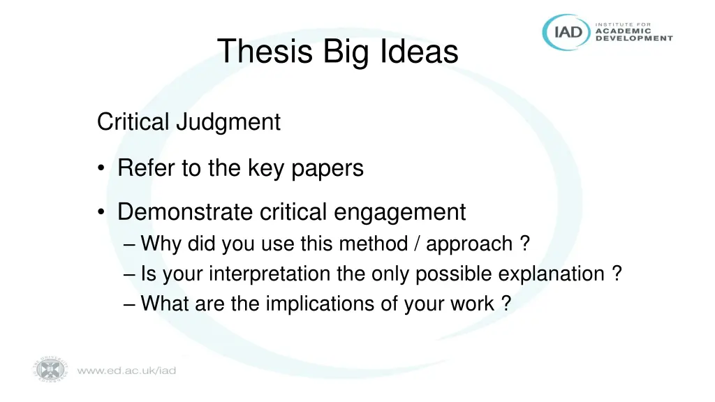 thesis big ideas 1