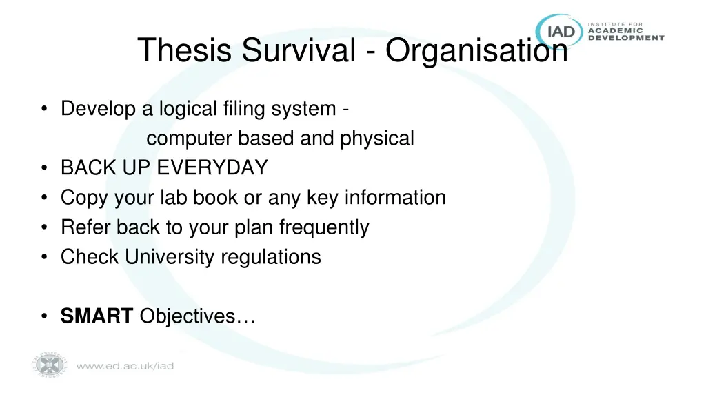 thesis survival organisation