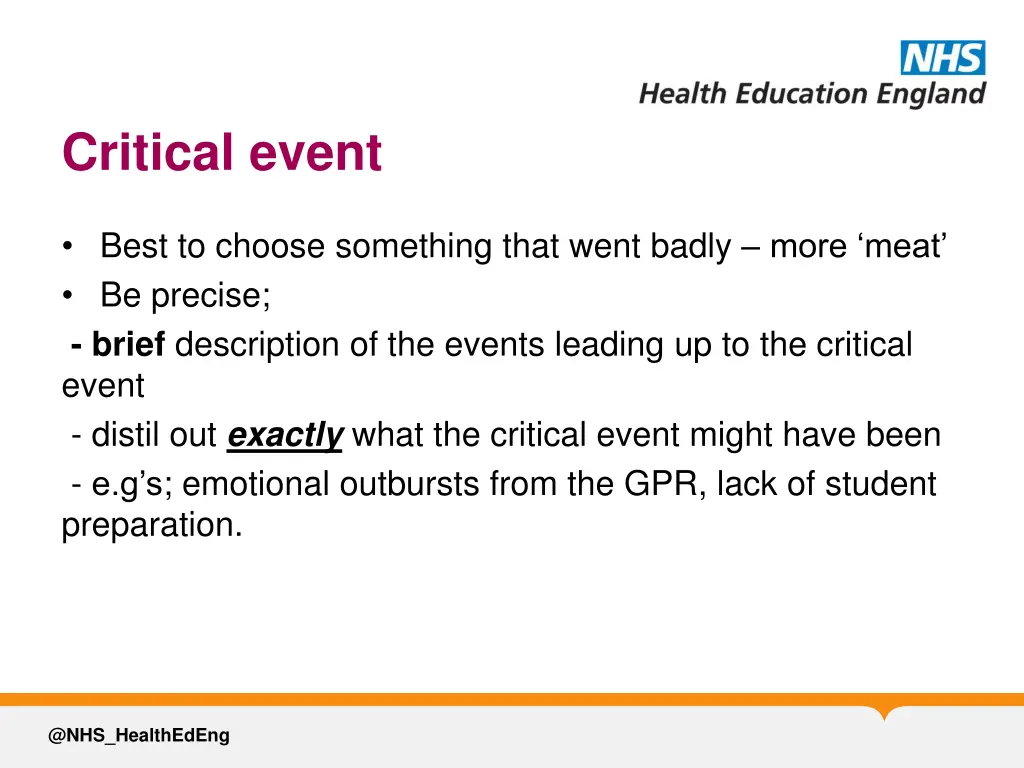 critical event