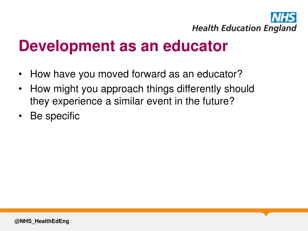 development as an educator