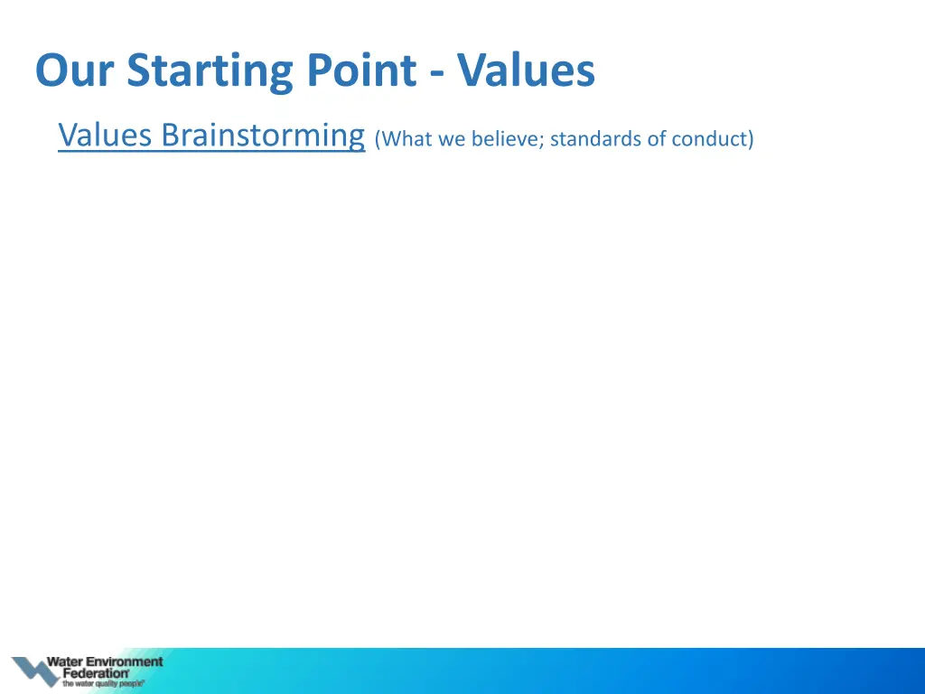 our starting point values