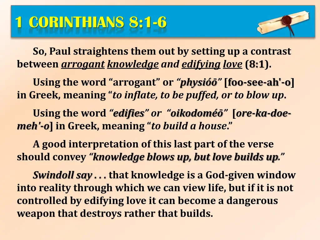 1 corinthians 8 1 6 4