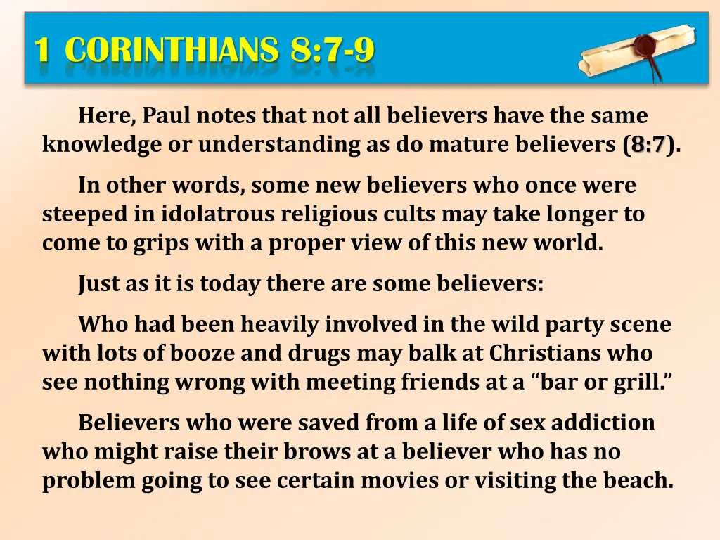 1 corinthians 8 7 9 1