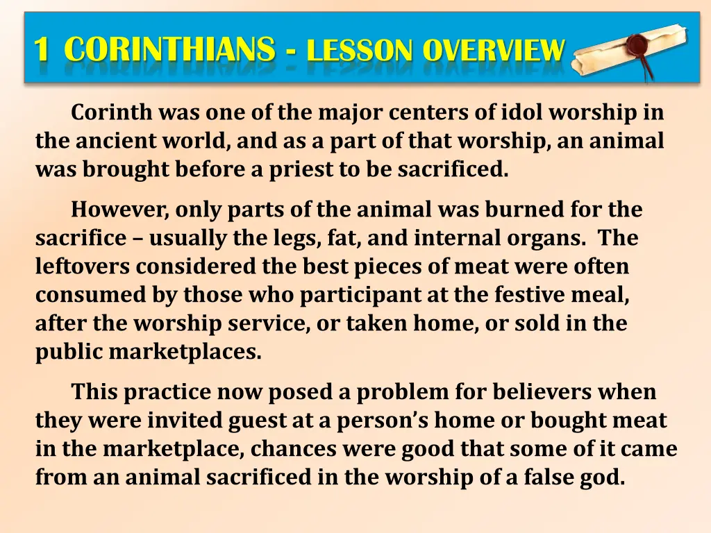 1 corinthians lesson overview 2