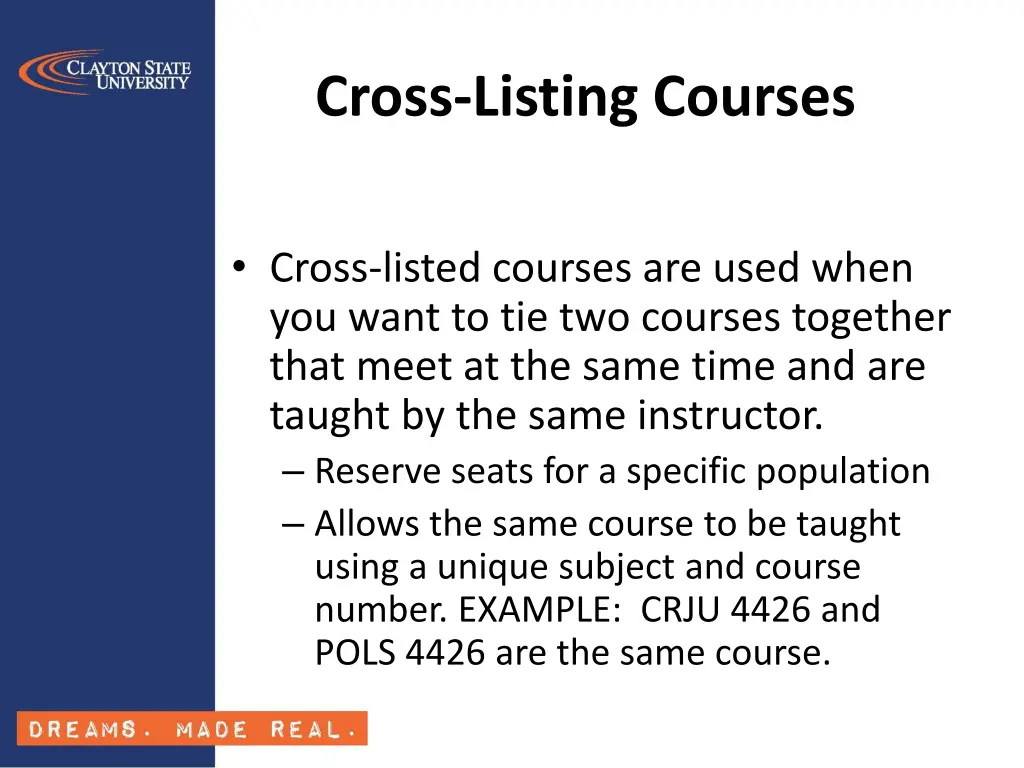 cross listing courses