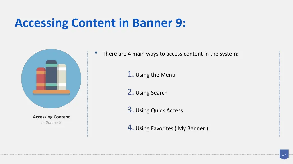 accessing content in banner 9