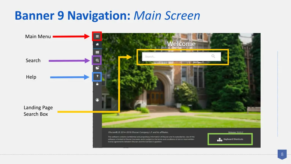 banner 9 navigation main screen
