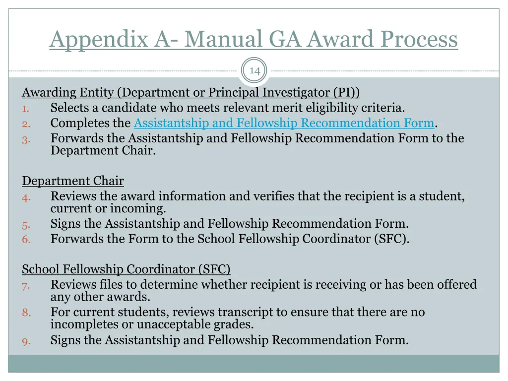 appendix a manual ga award process